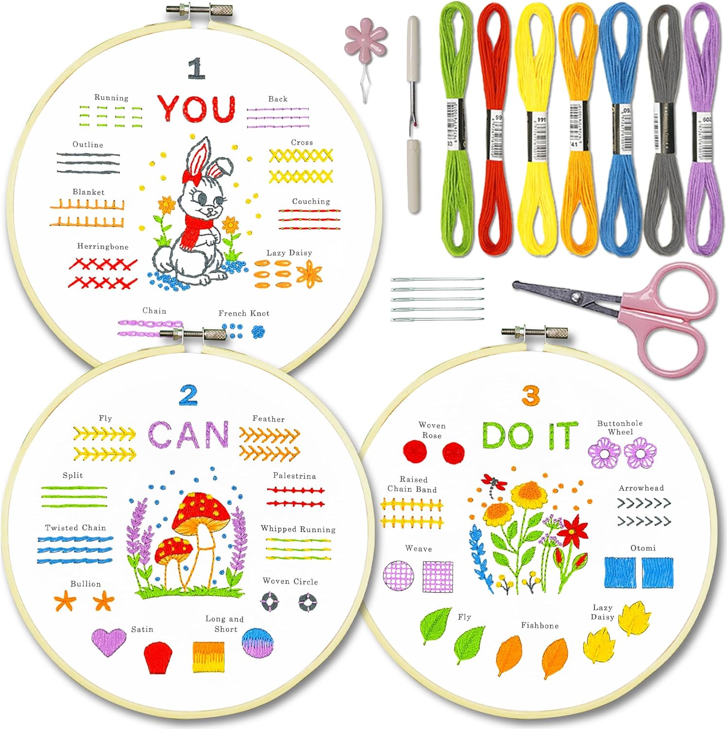 Bradove Embroidery Kit, Special Embroidery Kit for Adults Kids Beginners, Easy L...