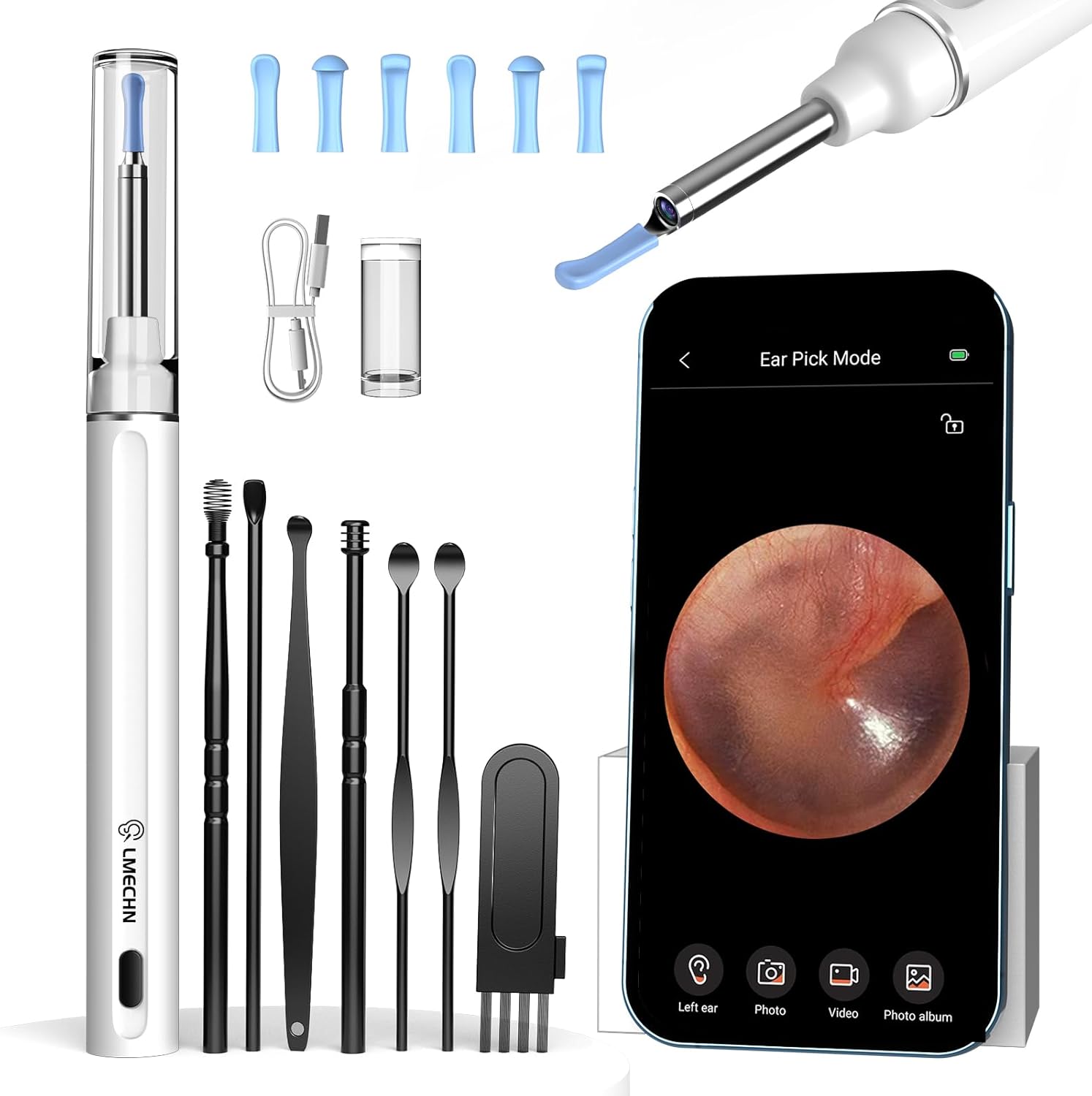 LMECHN Ear Wax Removal Kit, 1080P HD Ear Camera, WiFi Ear Cleaner with Camera, E...
