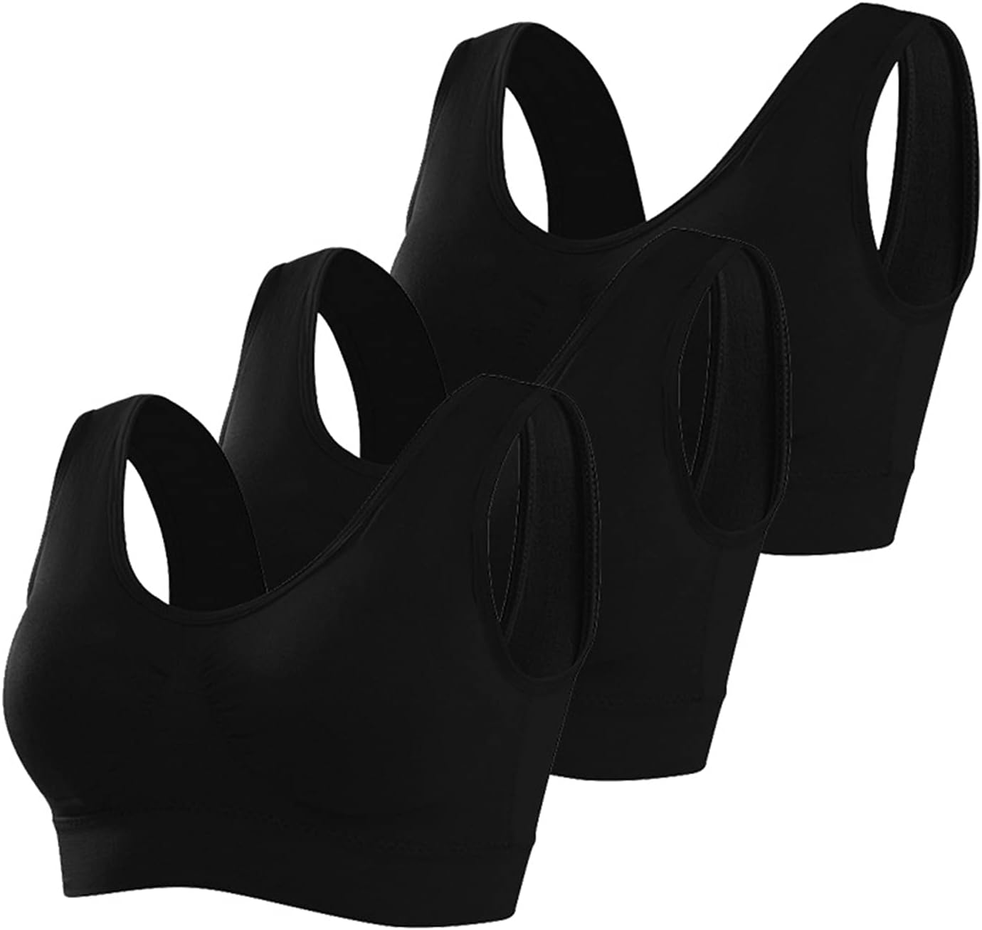 Memoryee Sports Bras, Special 3 Pack Set for Women Plus Size, Innovative Non-Wir...