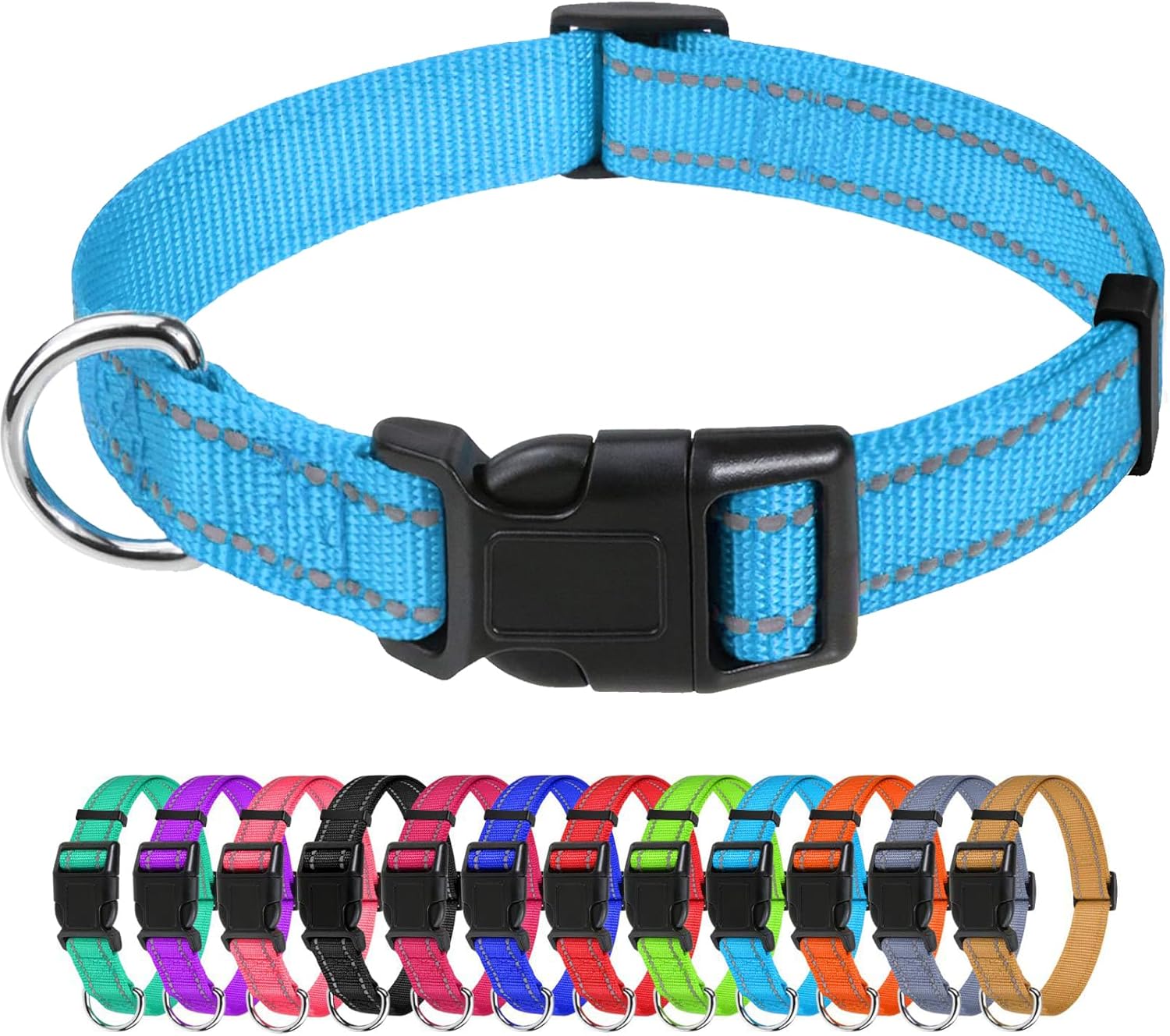 TagMe Reflective Nylon Dog Collars, Special Adjustable Classic Dog Collar with Q...