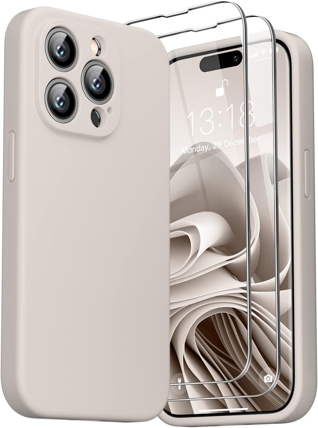 GOODVISH 3 in 1 Designed for iPhone 14 Pro Silicone Case 2022, with 2 Pack Scree...