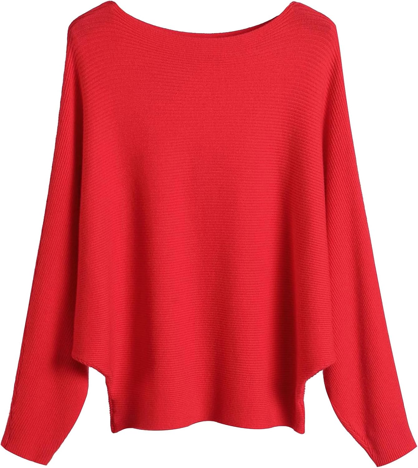 FULIER Boat Neck Sweater, Special Batwing Sleeves Knit Top for Women, Unique Dol...
