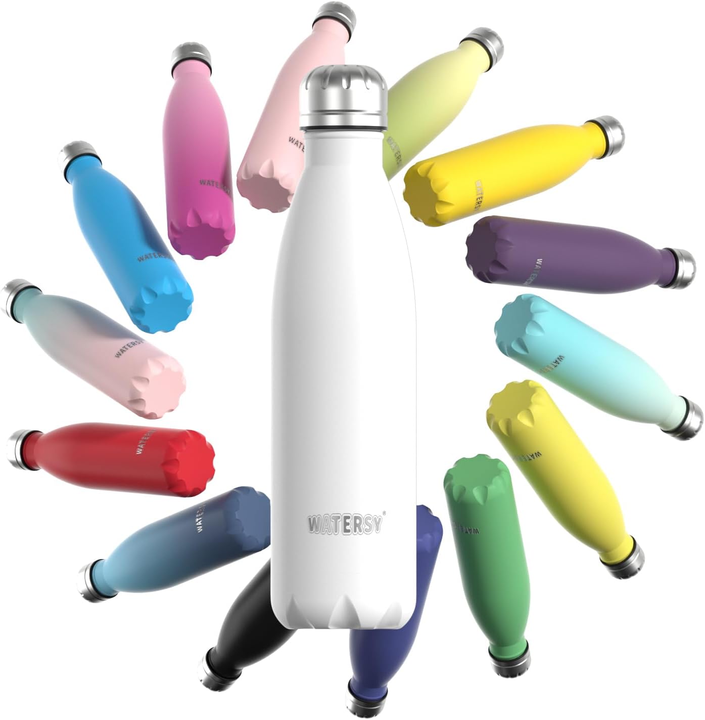 Stainless Steel Insulated Water Bottle, WATERSY Double Walled Metal Vacuum Flask...