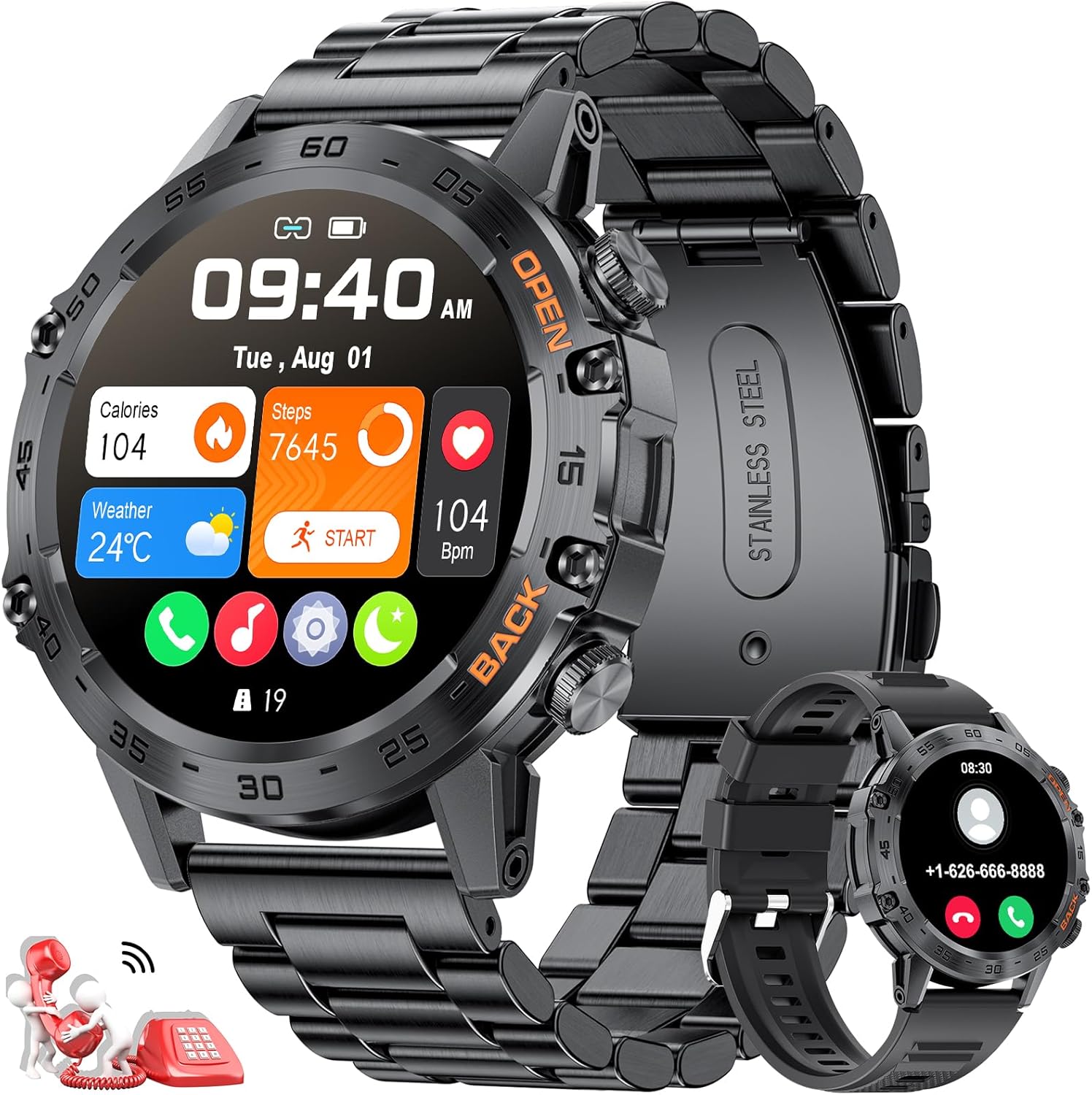 FEELNEVER Smart Watch, Special Smartwatch for Men with Wireless Call Function, I...