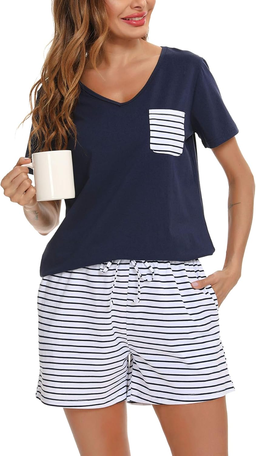 Vlazom Women's Pyjama Sets, Special Soft Loungewear with V-Neck, Innovative Cott...