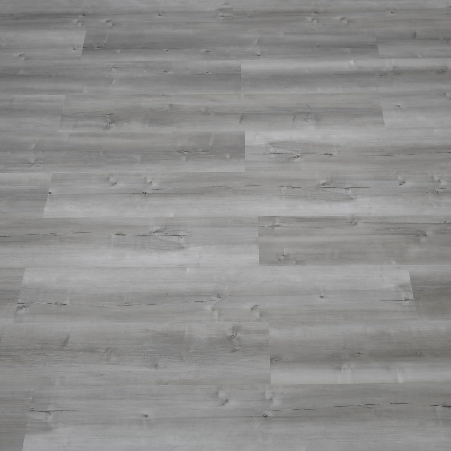 NUFLR Self Adhesive Floor Tile Vinyl Flooring Grey Wood Effect Peel and Stick Ti...