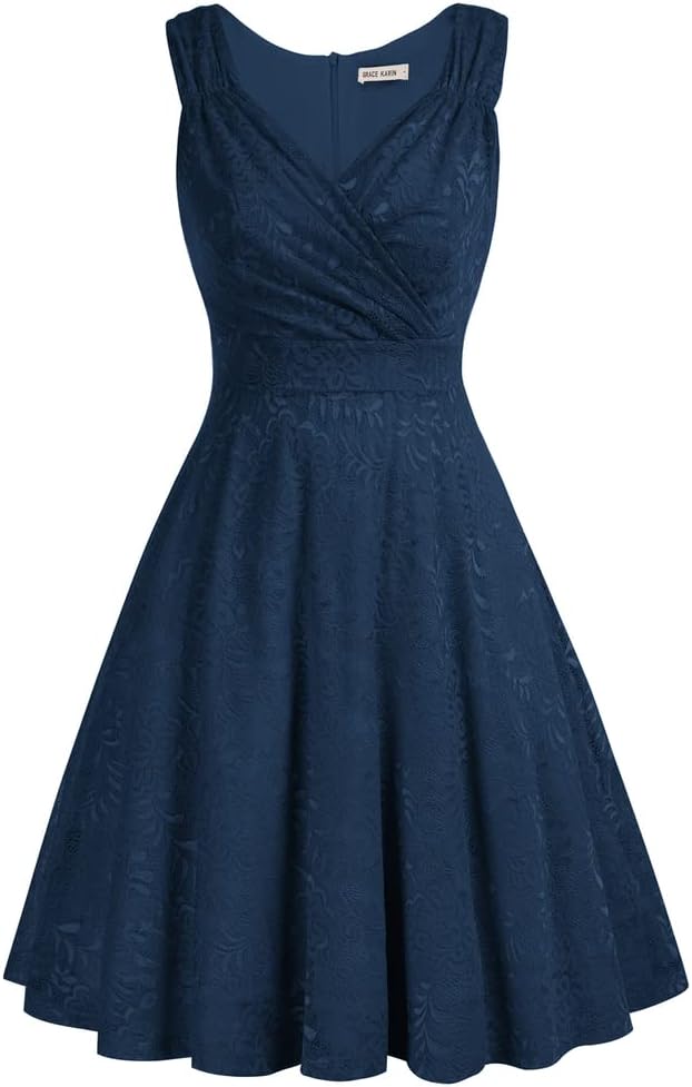 GRACE KARIN Lace Dress for Women, Special Vintage Sleeveless V-Neck A-line Swing...
