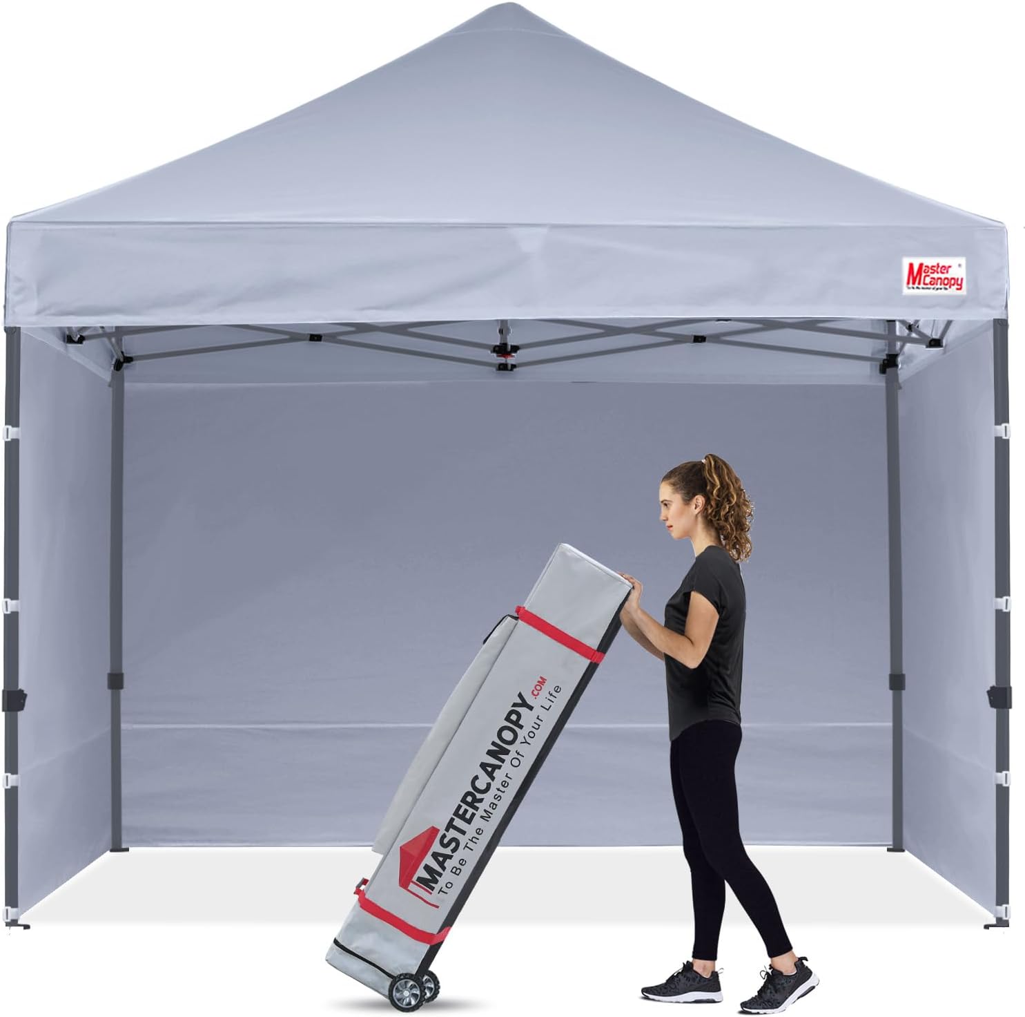 MasterCanopy Heavy Duty Pop-up Gazebo tent with Sidewalls (2.5x2.5M,Grey) 2.5x2....