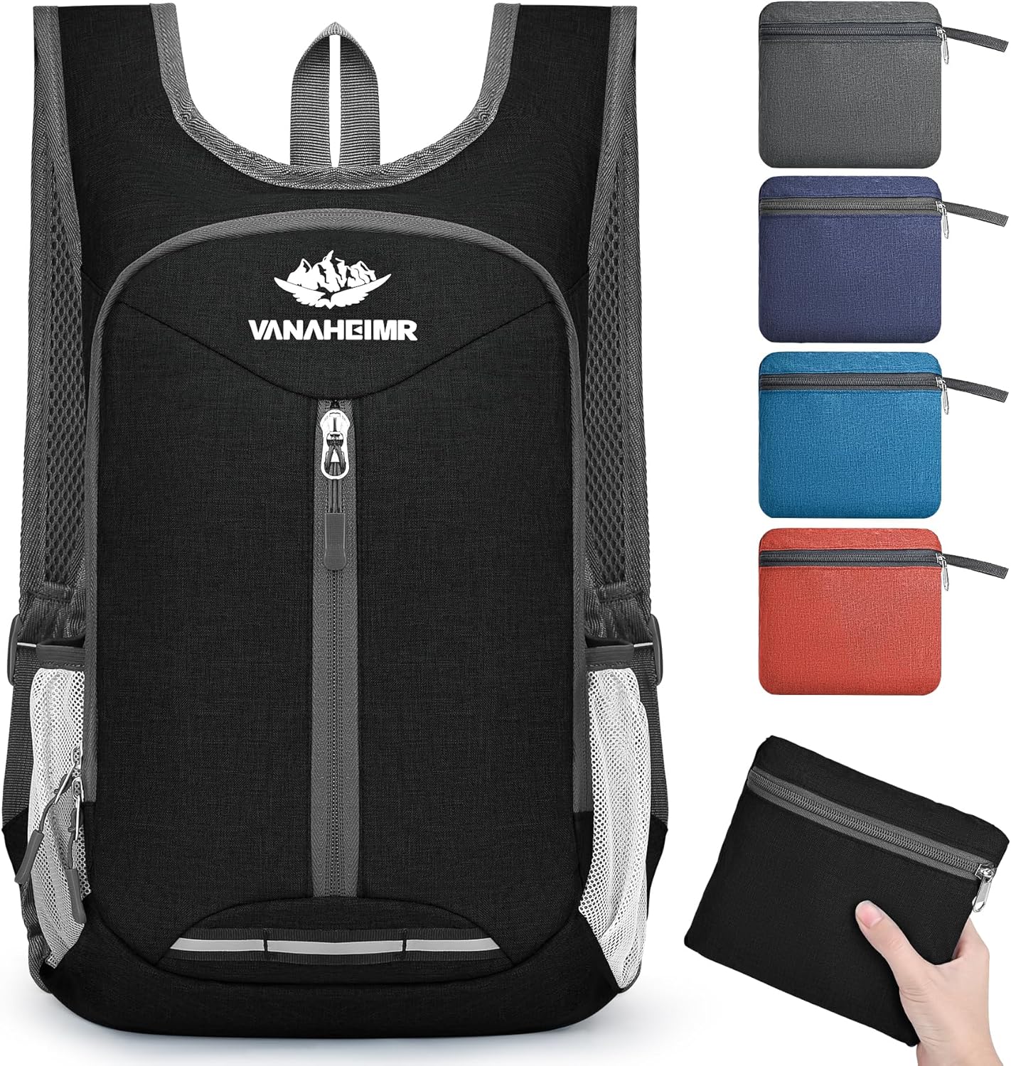 Yoowalar Foldable Backpack Lightweight Small Rucksack, 16L Hiking Backpack Water...