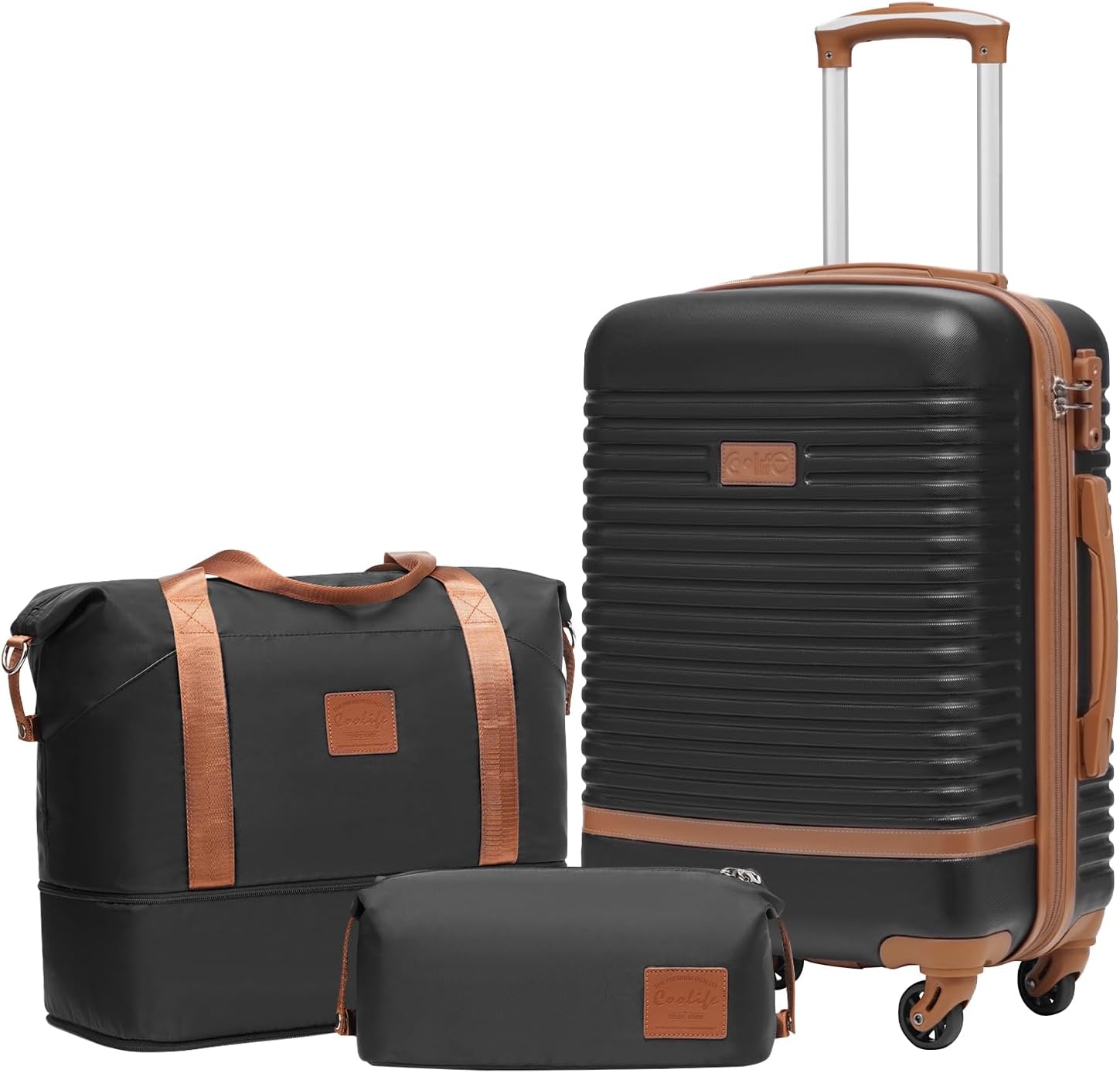 COOLIFE Suitcase Trolley Carry On Hand Cabin Lugga...