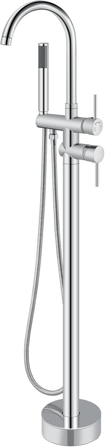Aolemi Floor Mount Bathtub Faucet Freestanding Tub Filler Standing High Flow Sho...
