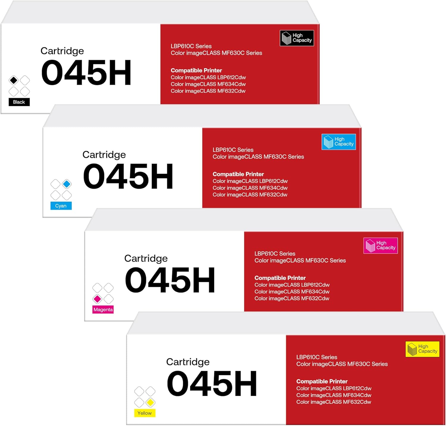 045 045H Toner Cartridge Compatible with Canon 045H Color imageCLASS MF632Cdw MF...