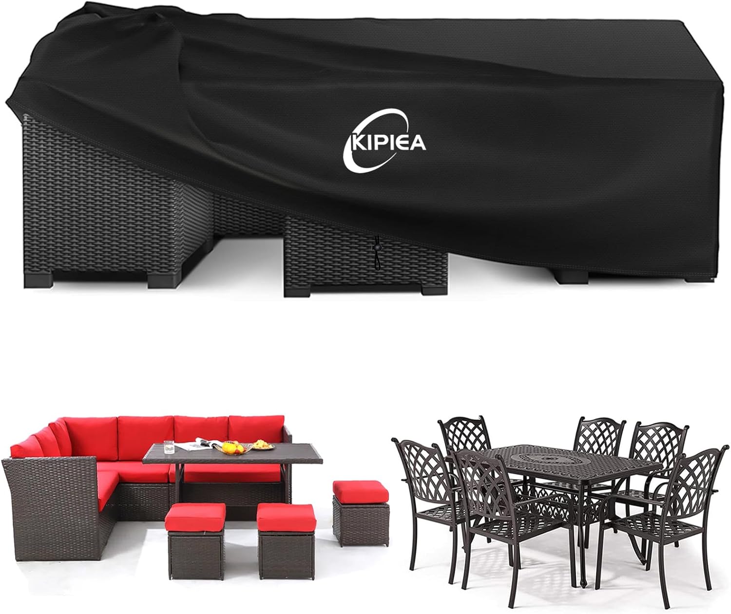 Kipiea Garden Furniture Covers Waterproof, Heavy Duty Outdoor Furniture Covers f...