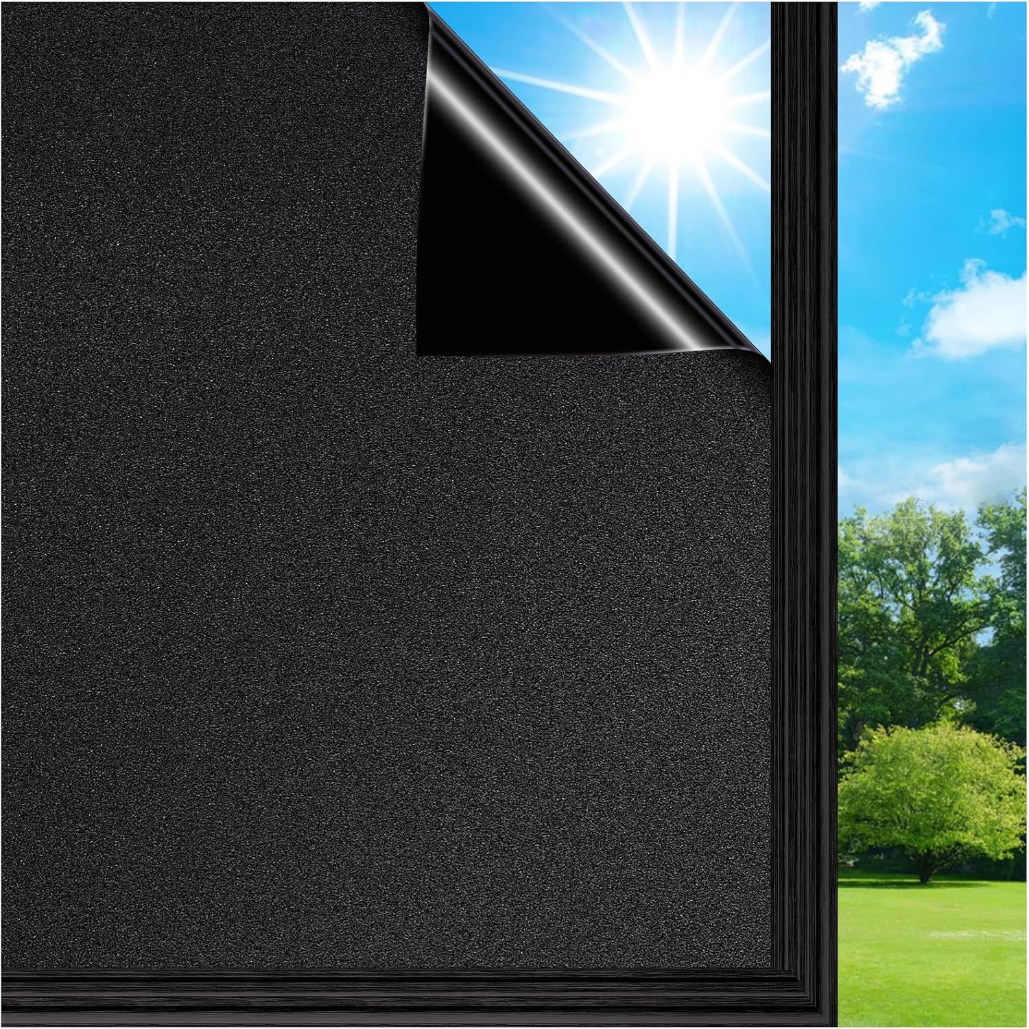 Coavas Blackout Window Film Window Privacy Cover for Glass Removable Opaque Sun...