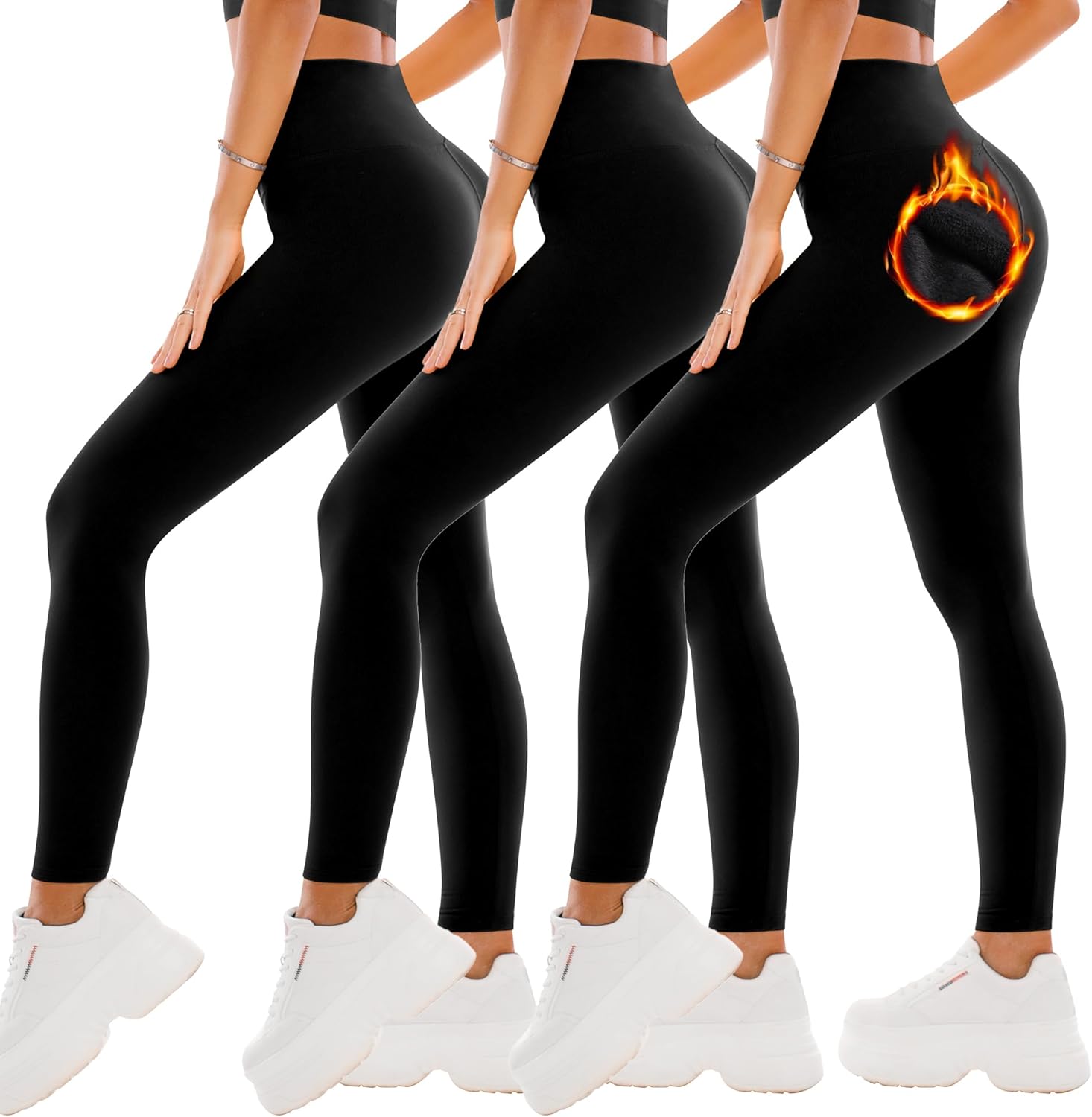 SINOPHANT Fleece Lined Leggings for Women, Special Soft Elastic High Waisted The...