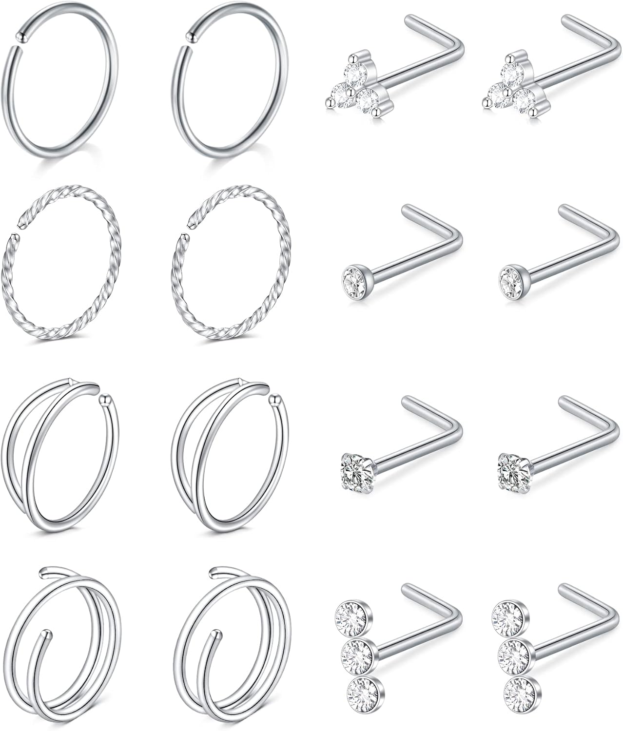 MODRSA Nose Rings, Unique Nose Rings Hoops, Special Nose Studs for Women, High-Q...