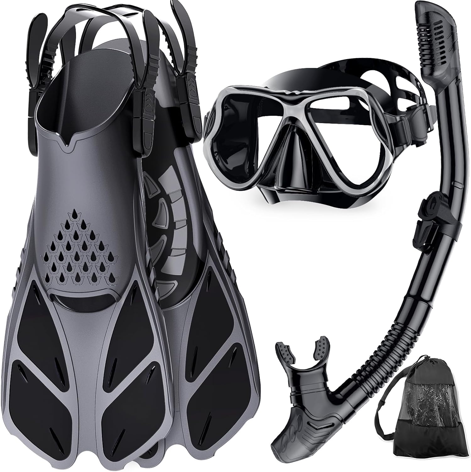 Zenoplige Snorkel Set, Special Snorkel Mask with Adjustable Swim Fins, Innovativ...
