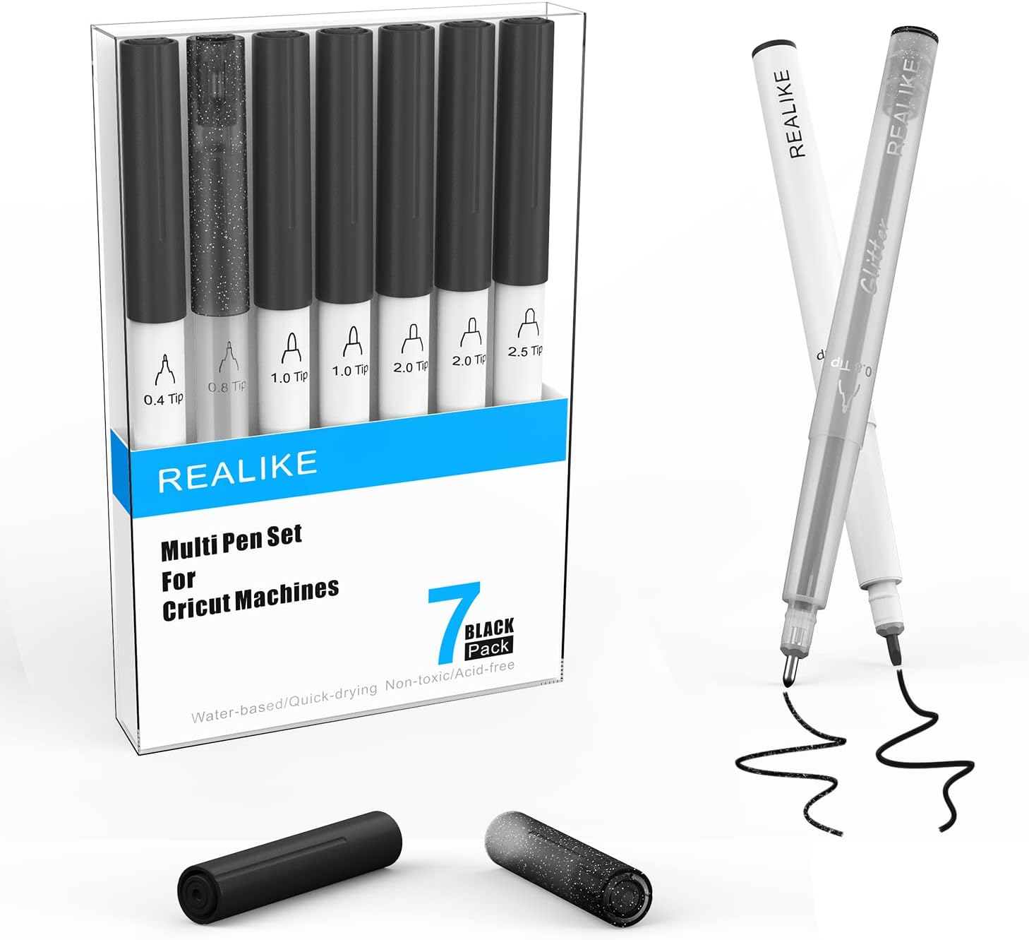 REALIKE Black Pens, Special Pens for Cricut Maker 3/Maker/Explore 3/Air 2/Air, I...
