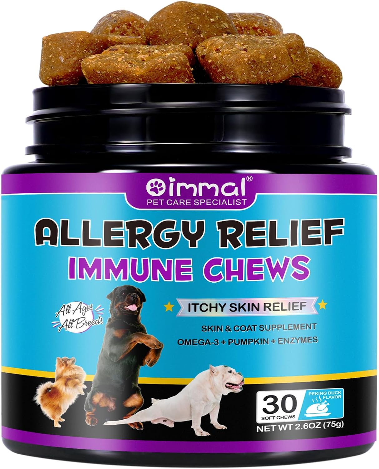 Dog Allergy Relief Chews,Allergy Relief immune Chews,Hot Spot for Dogs, Dog Itch...