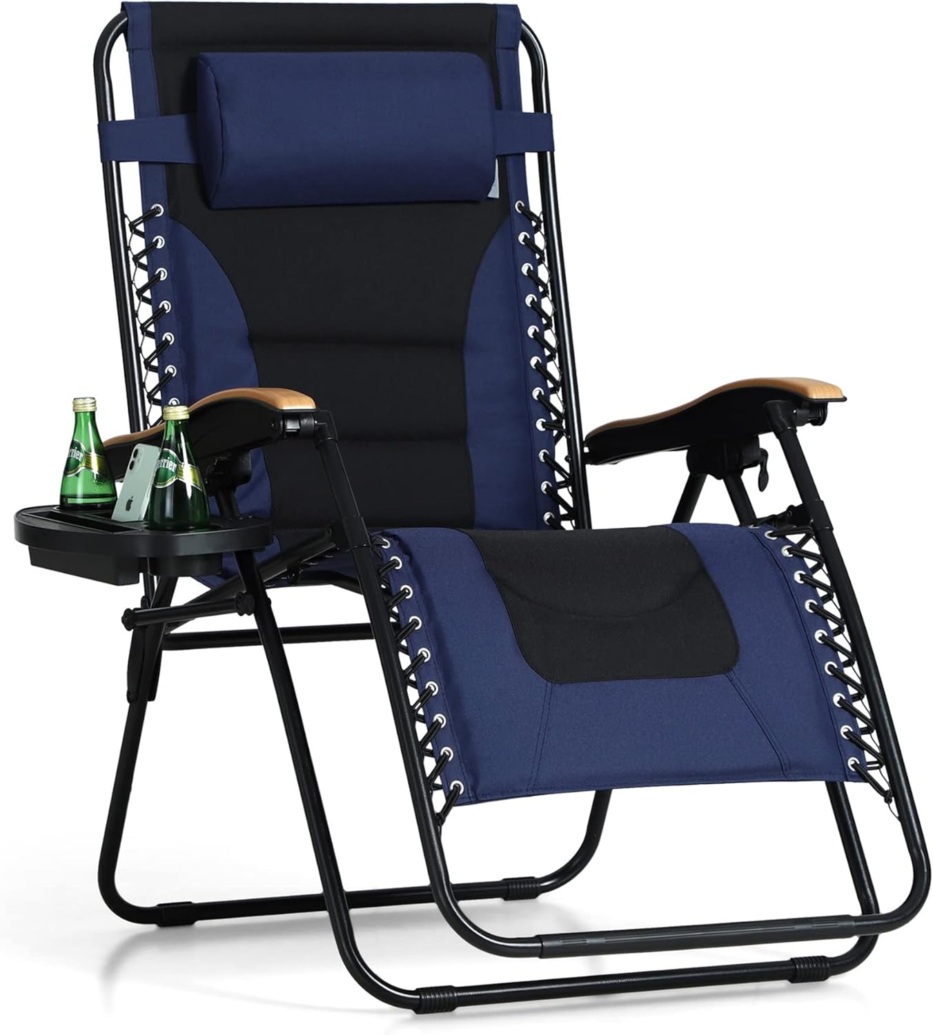 PHI VILLA XXL Oversized Padded Zero Gravity Chair, Special Foldable Patio Reclin...
