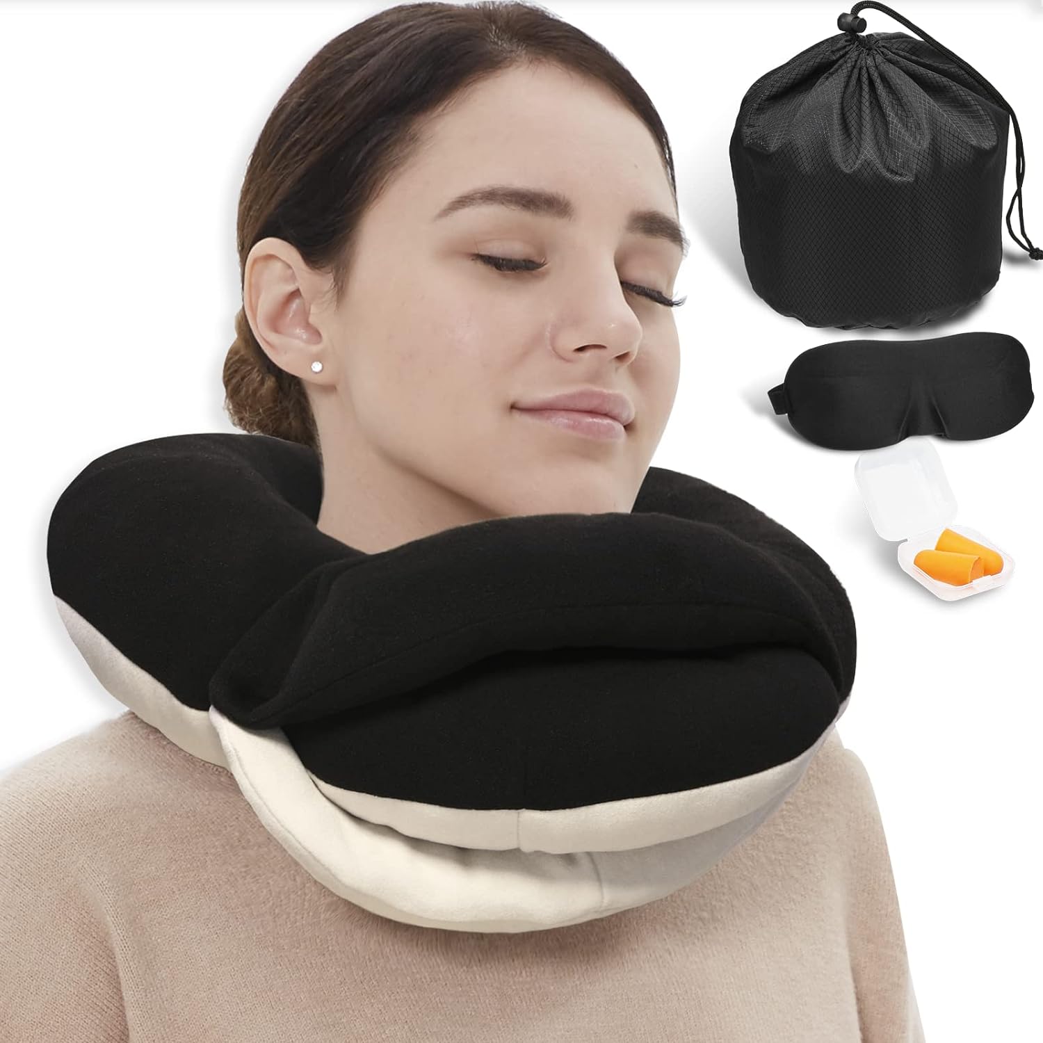 BUYUE Travel Neck Pillows, Special 360° Head Support Sleeping Essentials for Lon...