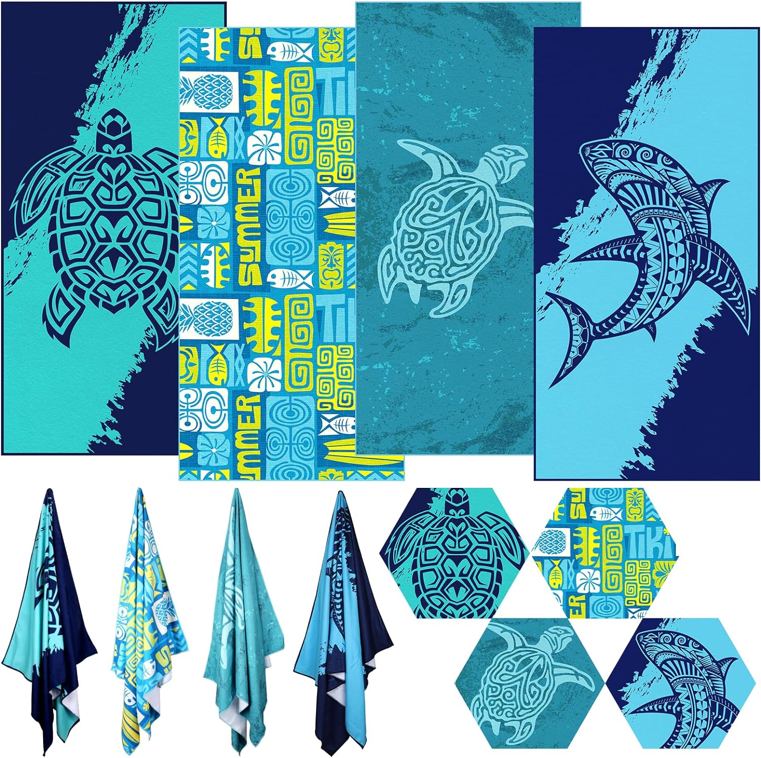 Microfiber Beach Towel, Special Oversized Absorbent Towel, High-Quality Compact...