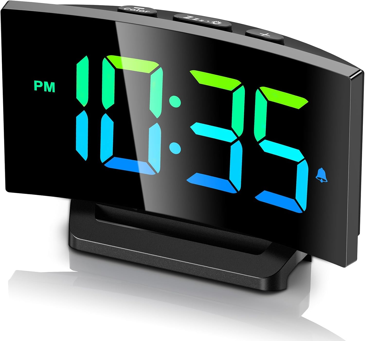 GOLOZA Digital Alarm Clocks for Bedrooms, Digital Clock with Modern Curved Desig...