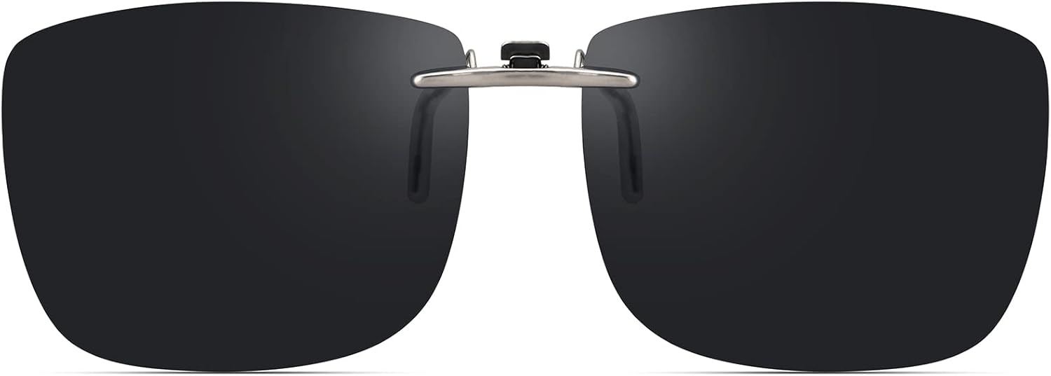 Polarized Clip On Sunglasses Over Prescription Glasses Men Women Compact Fit Non...