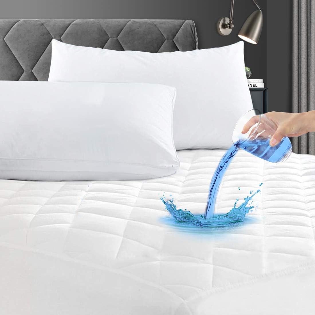 GRT Waterproof Mattress Pad, Special 100% Waterproof Quilted Protector, Noiseles...
