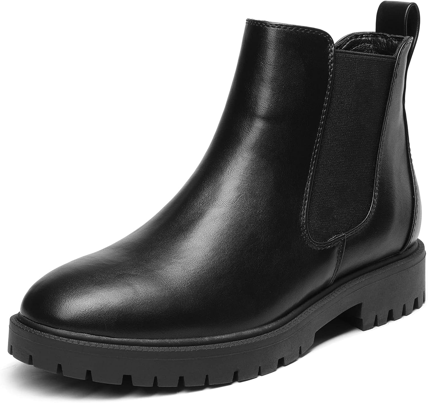 DREAM PAIRS Women's Low Heel Chelsea Ankle Boots Fashion Slip On Elastic Fall Bo...