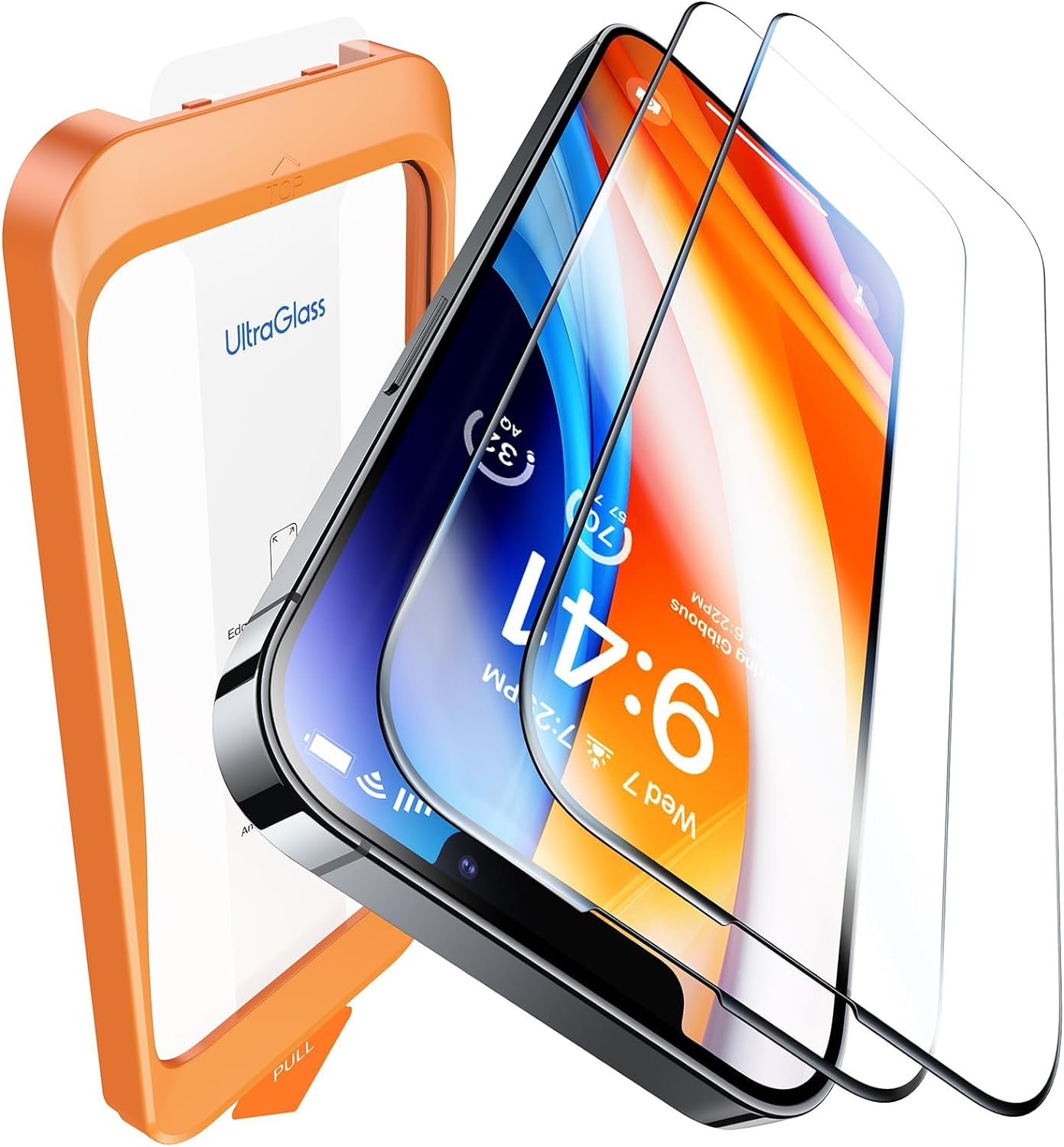 UltraGlass TOP 9H+ Glass for iPhone 14 Screen Protector [Military Grade Shatterp...