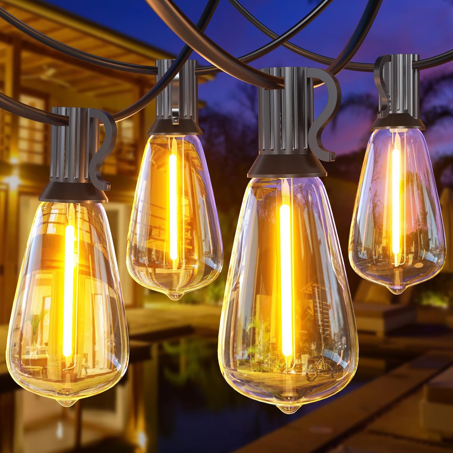 SUWIN Outdoor String Lights, Special LED Festoon Lights for Outdoor Use, Innovat...