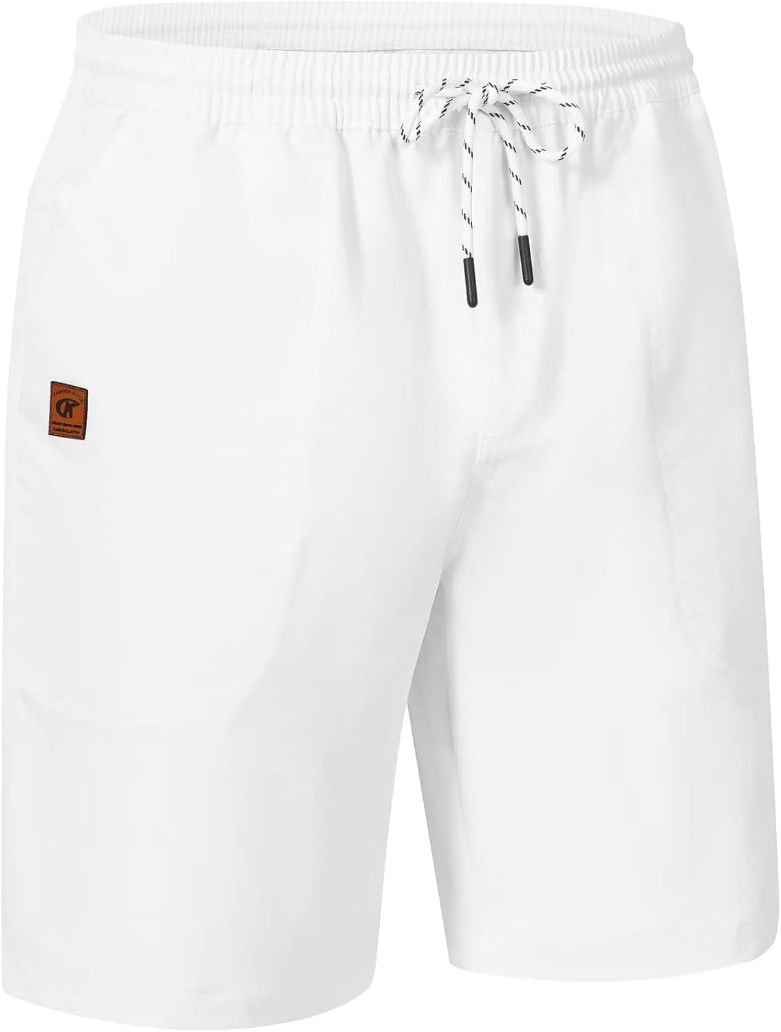 QPNGRP Men's Stretch Waist Casual Shorts with 5 Pockets Include 1 Zipper Pocket...