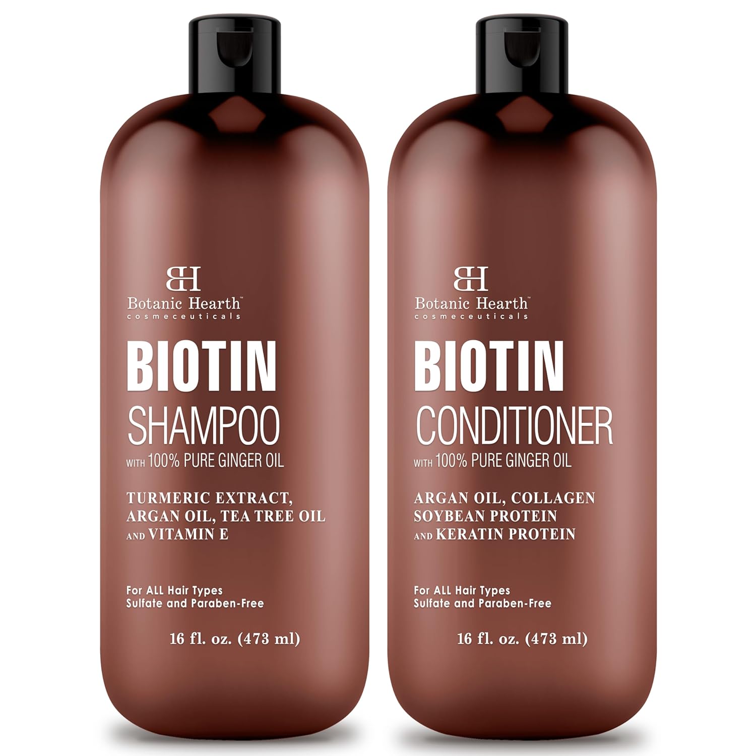 Botanic Hearth Biotin Shampoo and Conditioner Set - with Ginger Oil & Keratin fo...