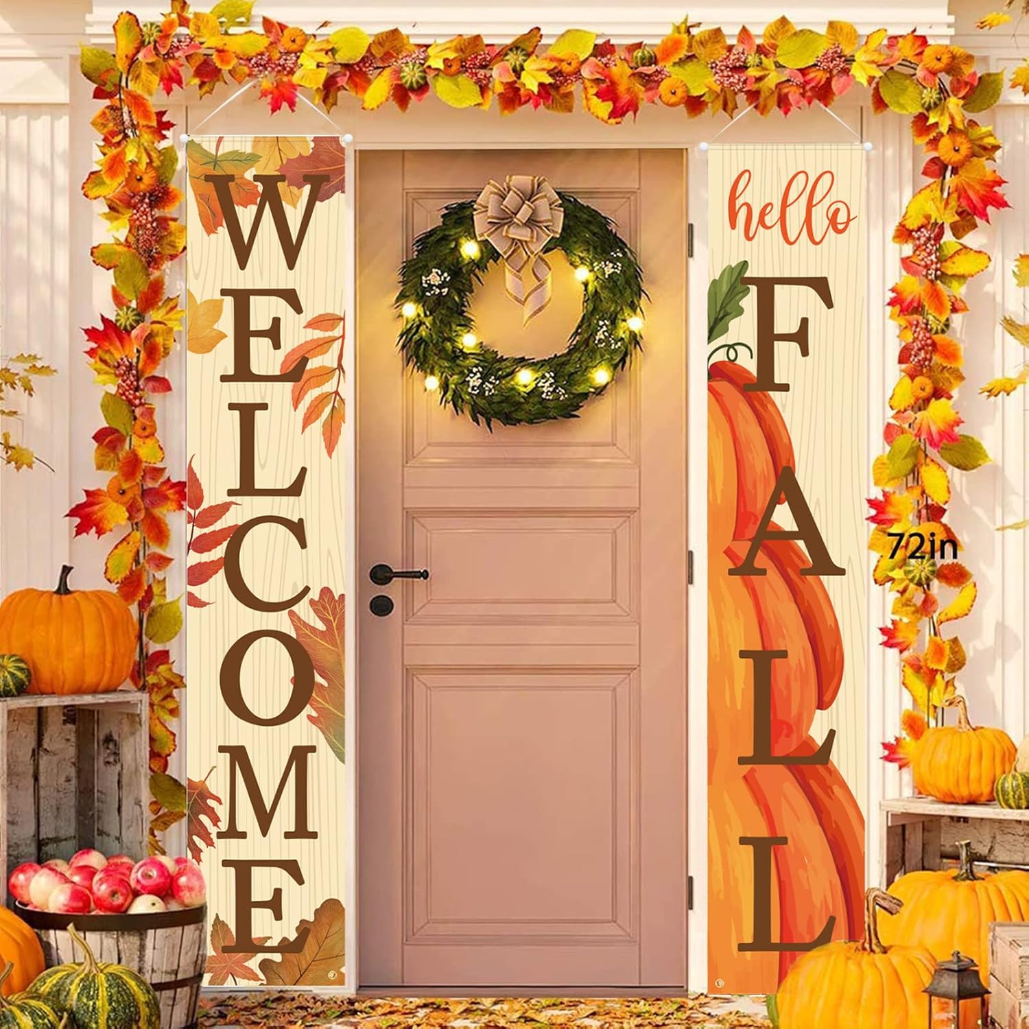 Fall Decor- Fall Decorations for Home - Welcome & Hello Fall Signs for Front Doo...