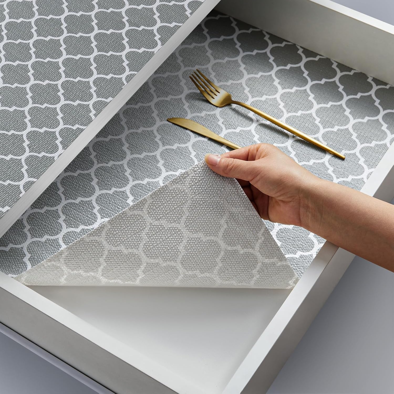Coavas Shelf Liner Drawer Liner: Kitchen Cabinet Liner Non-Adhesive Non Slip Eas...