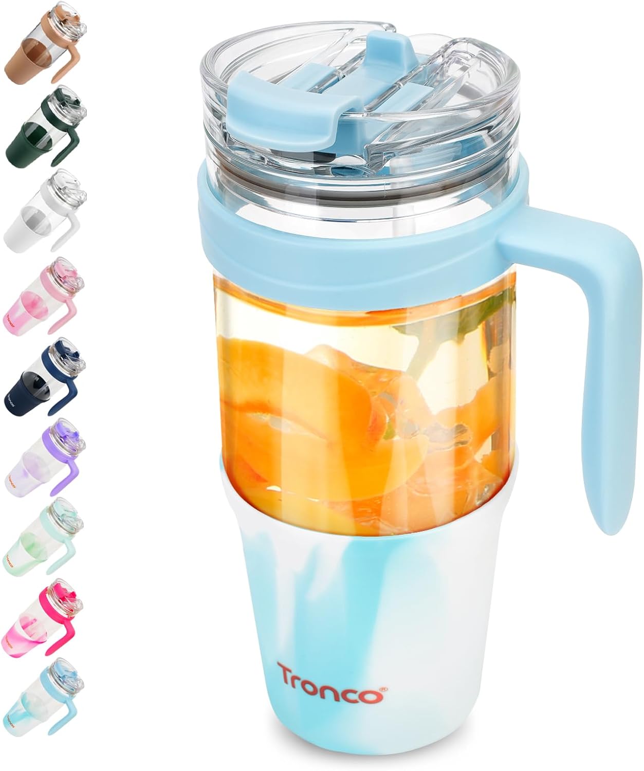 Tronco 40oz Glass Tumbler, Special Glass Tumbler with Straw and Lid, Innovative...