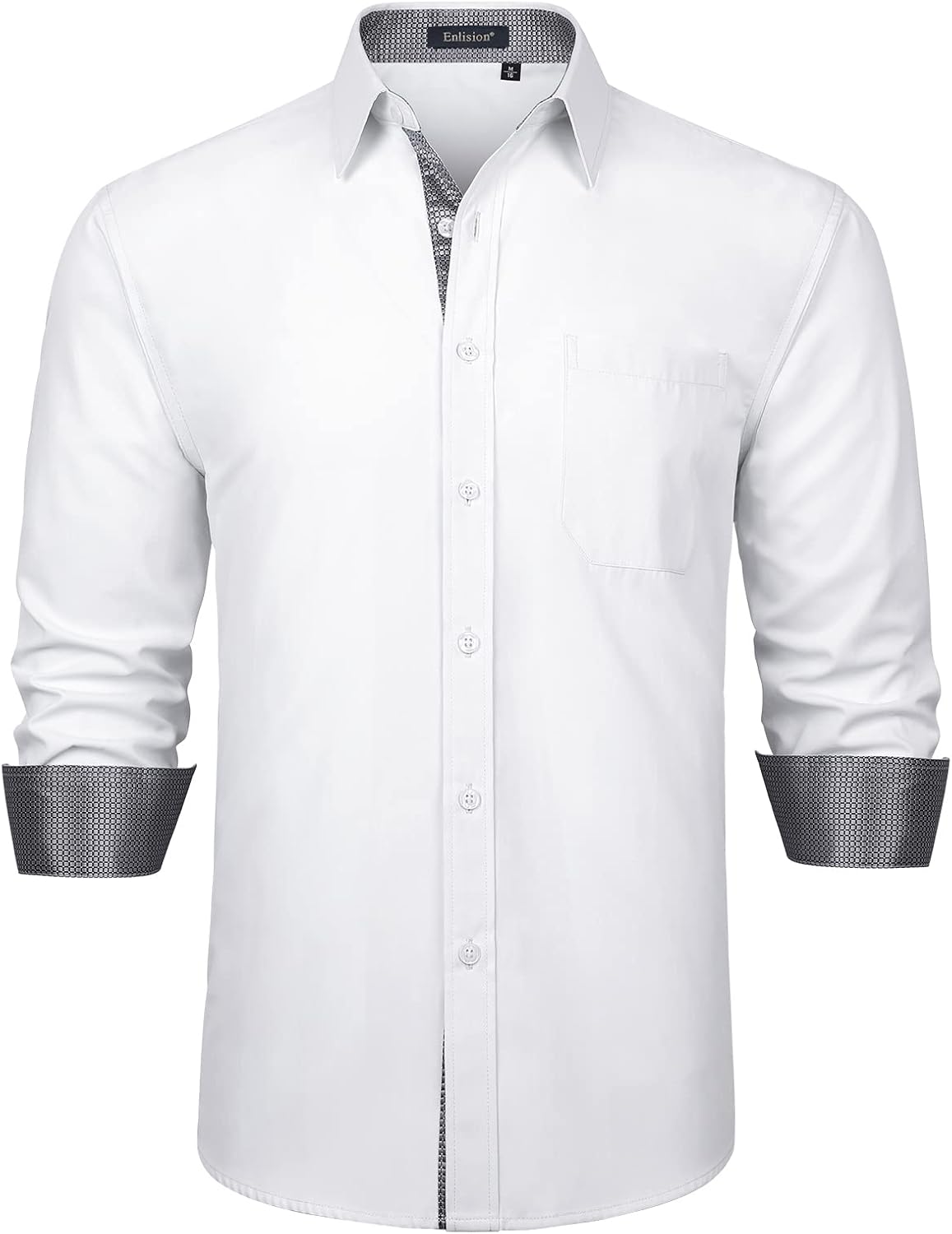 Enlision Men's Shirts, Unique Long Sleeve Regular Fit Shirts, Special Wedding Dr...