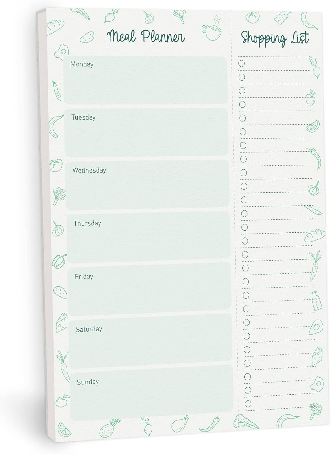 Rileys & Co 52-Page Meal Planner Note Pad with Tear-off Grocery List, 25 x 18cm,