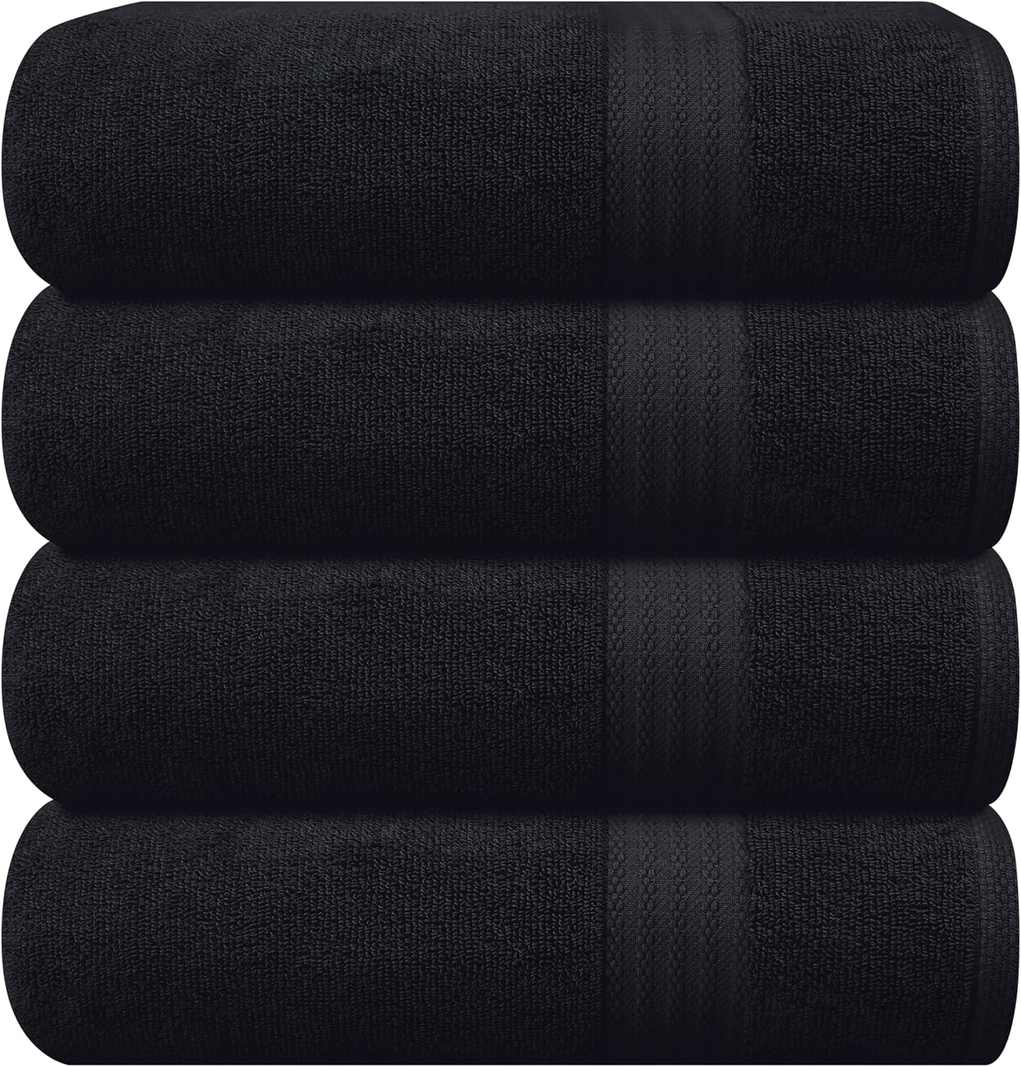 GLAMBURG Premium Cotton 4 Pack Bath Towel Set - 100% Pure Cotton - 4 Bath Towels...