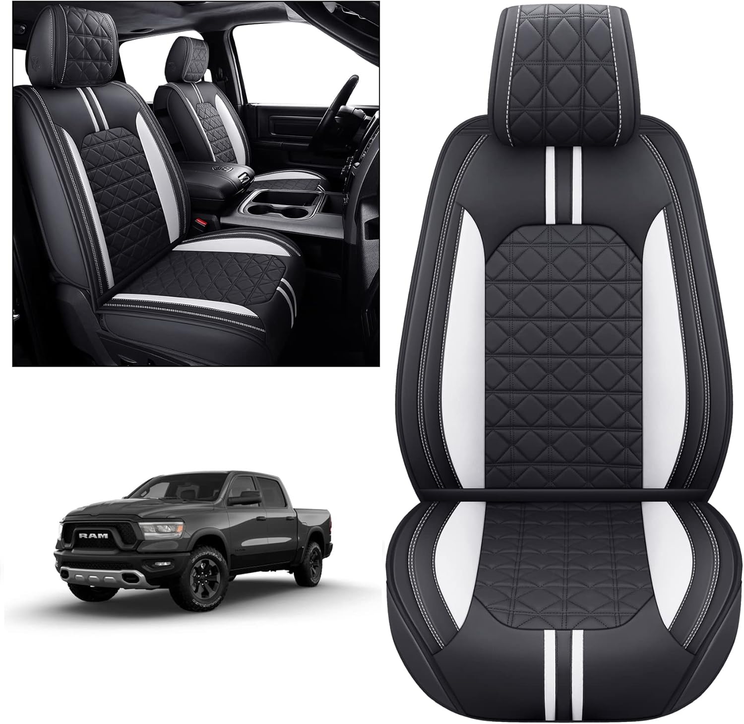 YIERTAI Truck Seat Covers for Dodge RAM fit 2009-2025 1500 2500 3500HD Limited L...