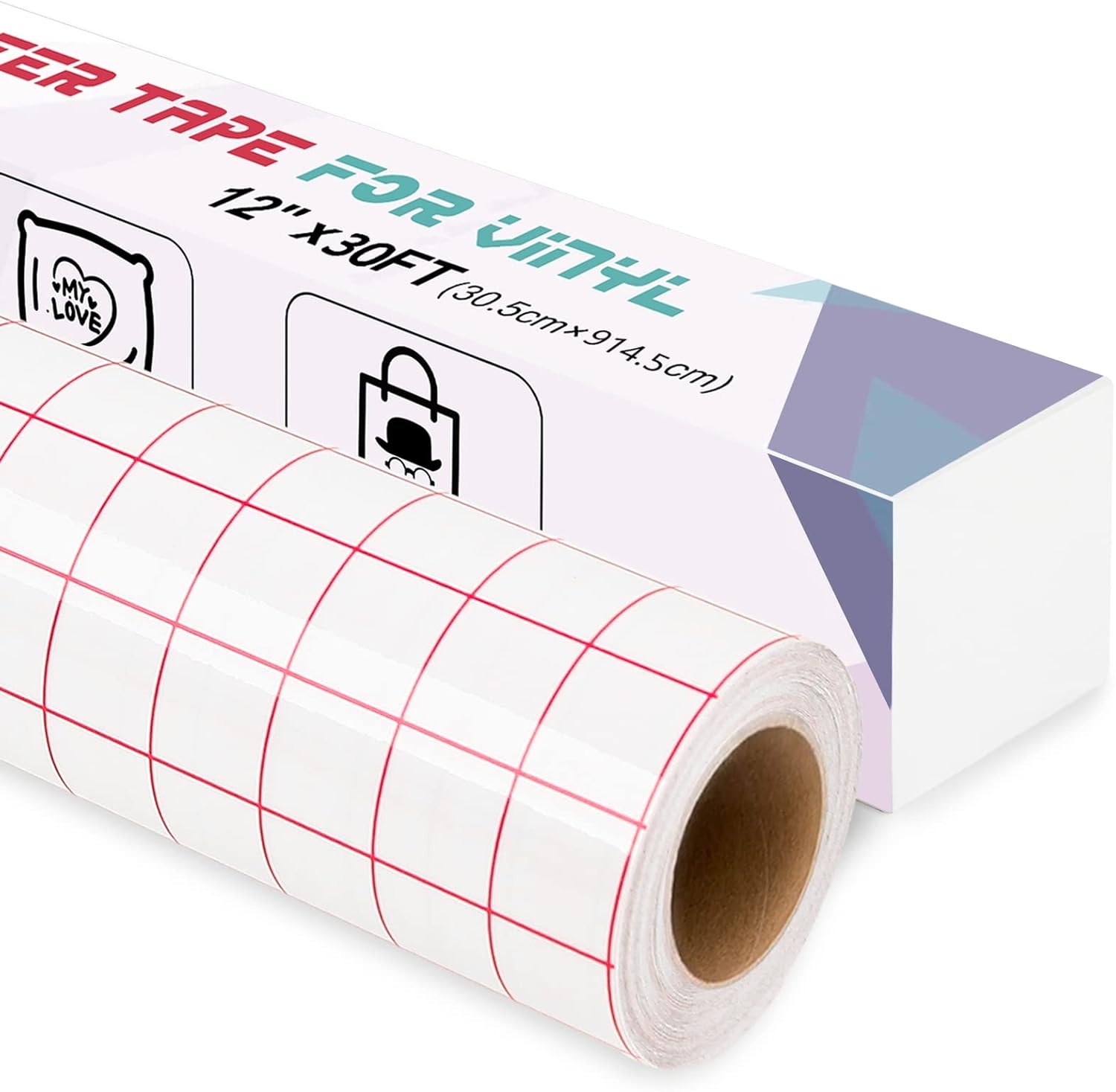IModeur Transfer Tape for Vinyl, 12" x 30Ft (30.5 x 915cm) Clear Vinyl Transfer...