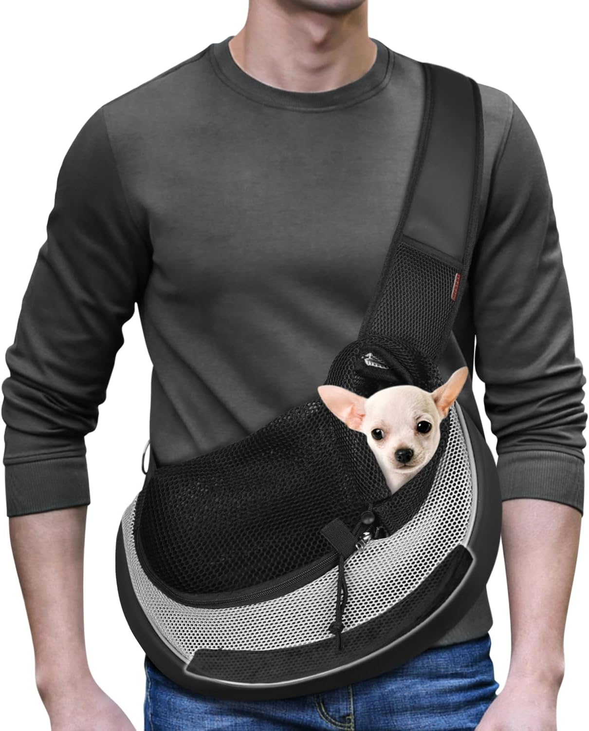 YUDODO Pet Dog Sling Carrier Breathable Mesh Travel Safe Sling Bag Carrier for D...