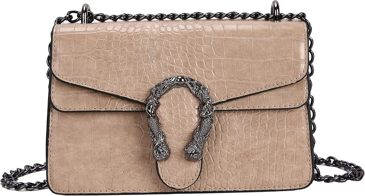 Leather Shoulder Bag for Women, Stylish Chain Purse for Fashion, Unique Crossbod...