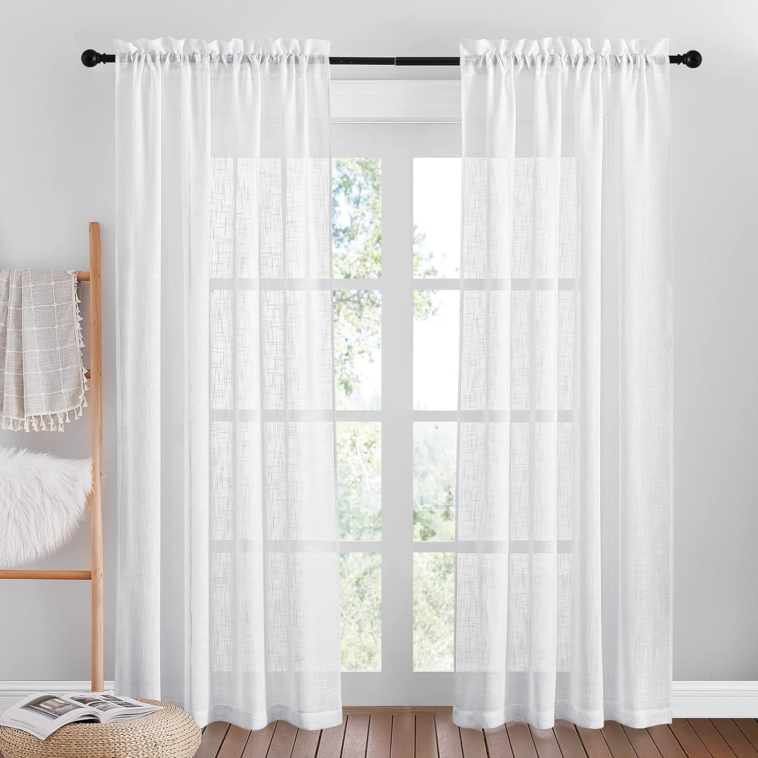 PONY DANCE Voile Curtain, Special White Net Curtains for Windows, High-Quality T...