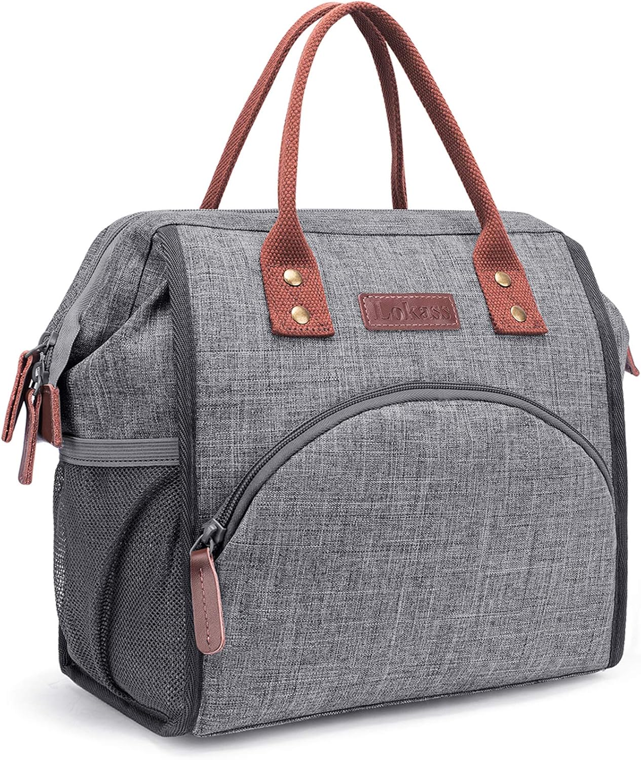 LOKASS Lunch Bag Women Insulated Lunch Box Wide-Open Lunch Tote Bag Large Drinks...