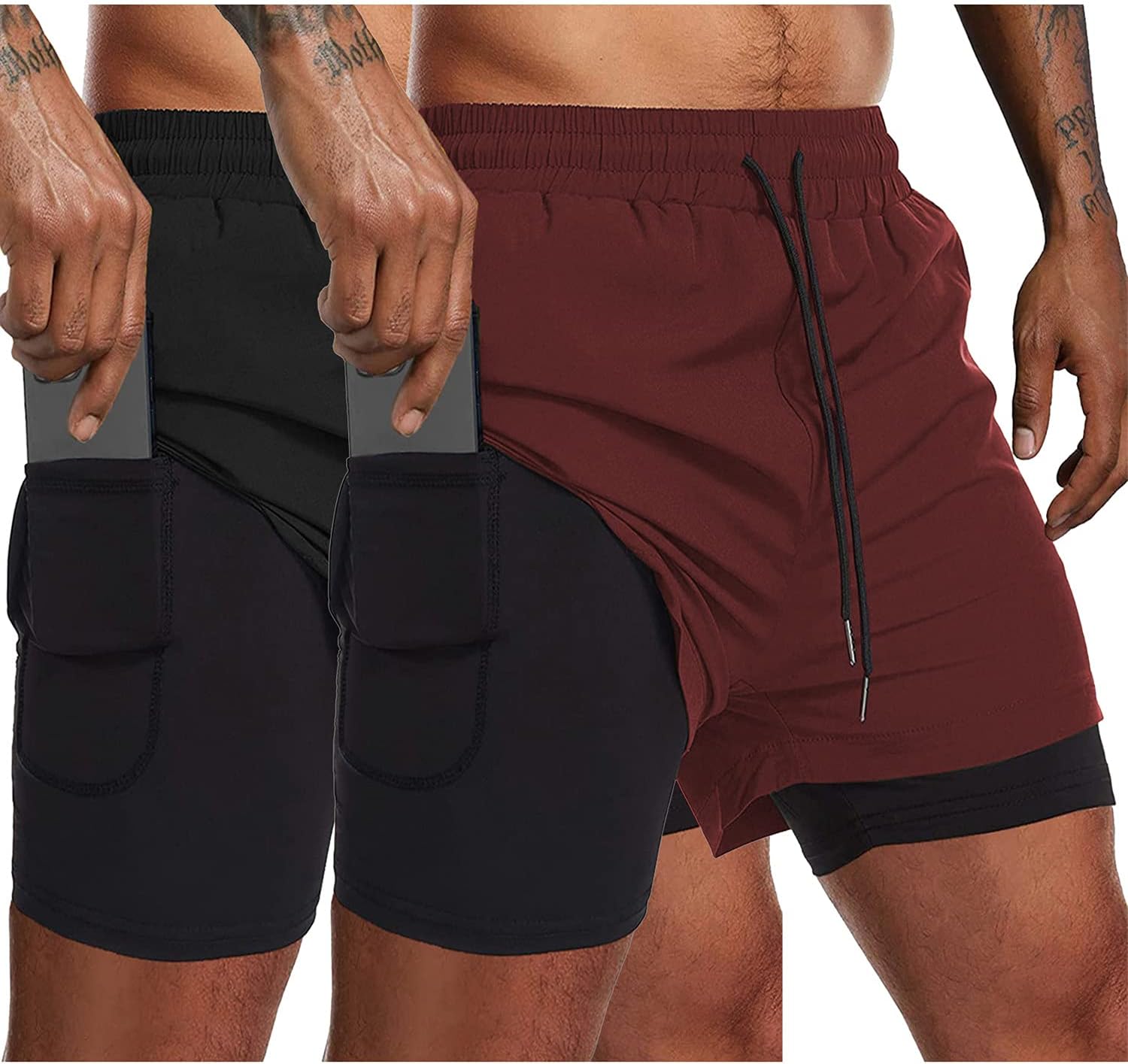 COOFANDY Men's Running Shorts, Special 2 in 1 Workout Shorts Quick Dry, Innovati...