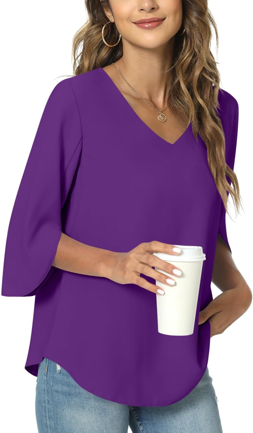 TAOHUADAO Womens Casual Top, Special V-Neck Loose Tunic for Leggings, High-Quali...