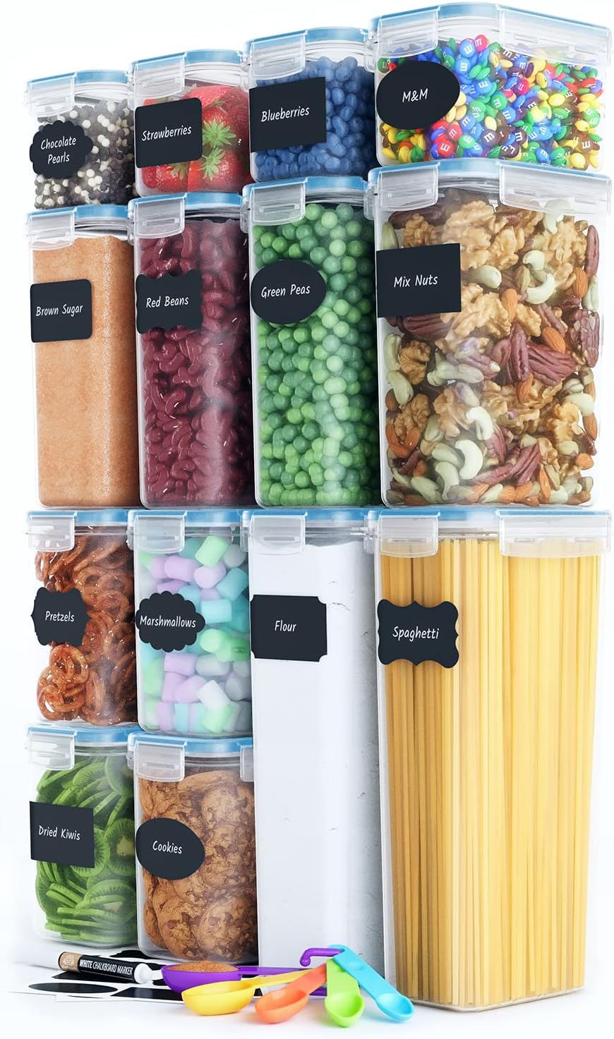 Airtight Food Storage Containers Set with Lids For Kitchen Organization 14 Pack...