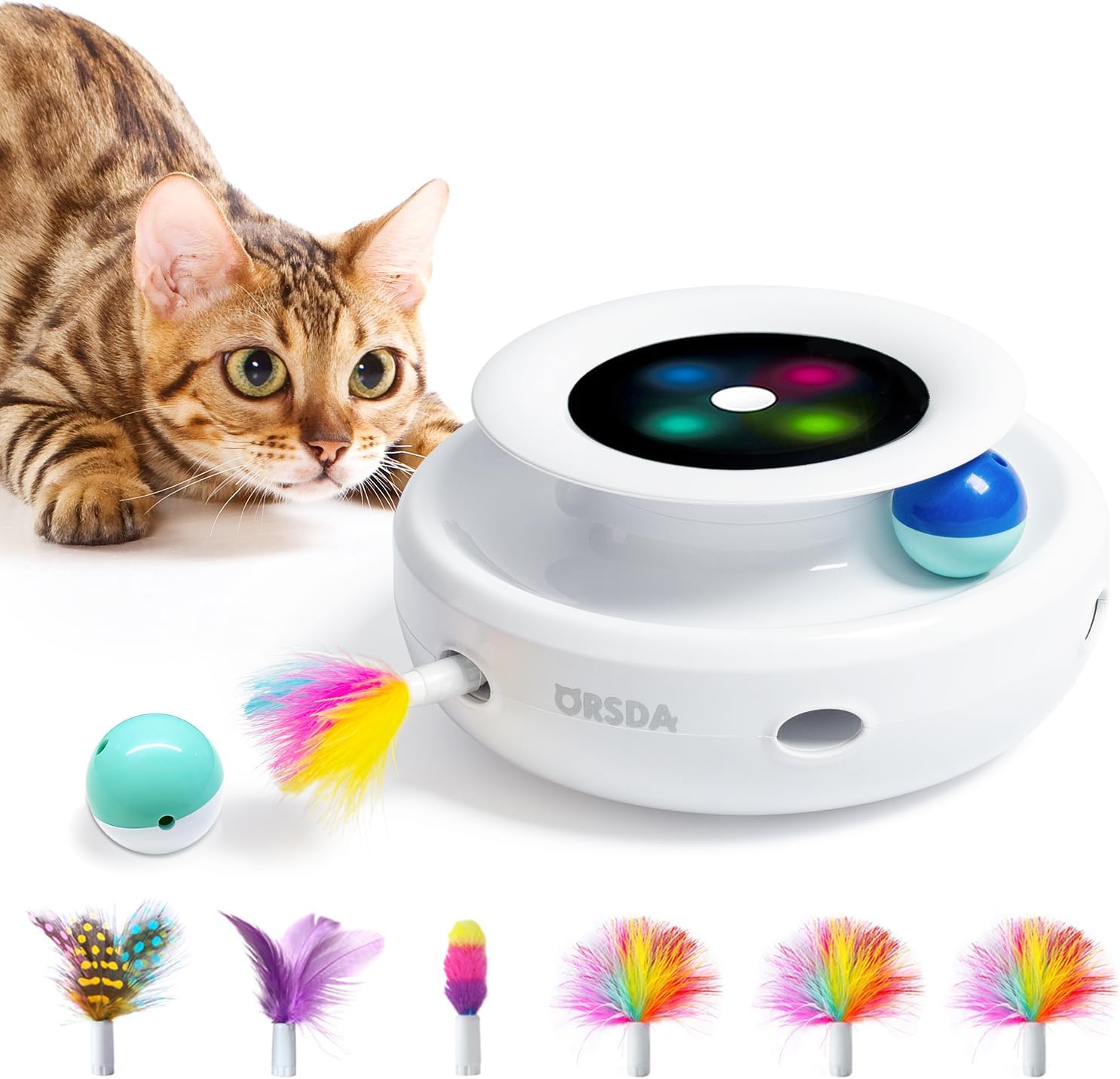 ORSDA 2in1 Interactive Toys, Special Toys for Indoor Cats, Innovative Cat Toys w...